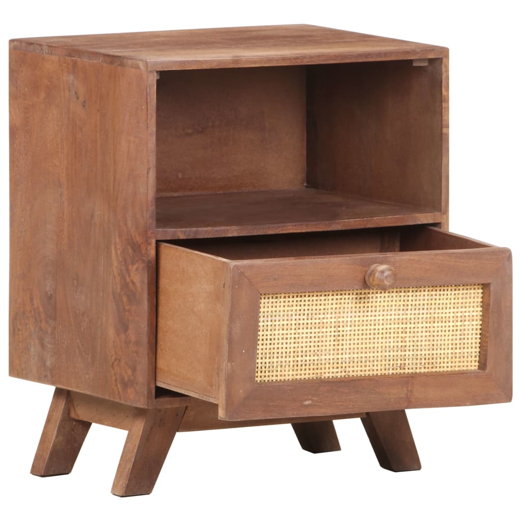 Bedside Cabinet 40X30X50 Cm Solid Mango Wood
