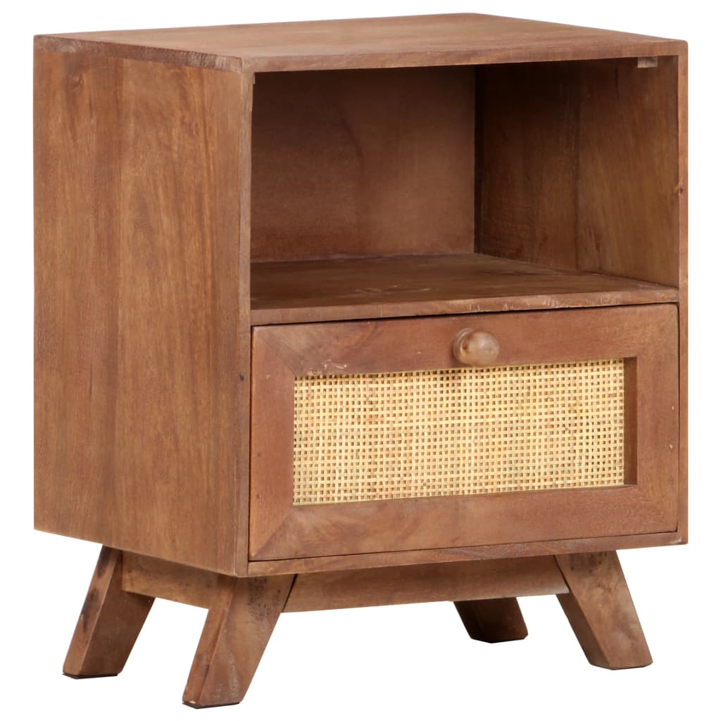 Bedside Cabinet 40X30X50 Cm Solid Mango Wood