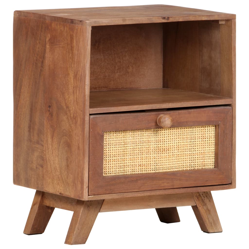 Bedside Cabinet 40X30X50 Cm Solid Mango Wood