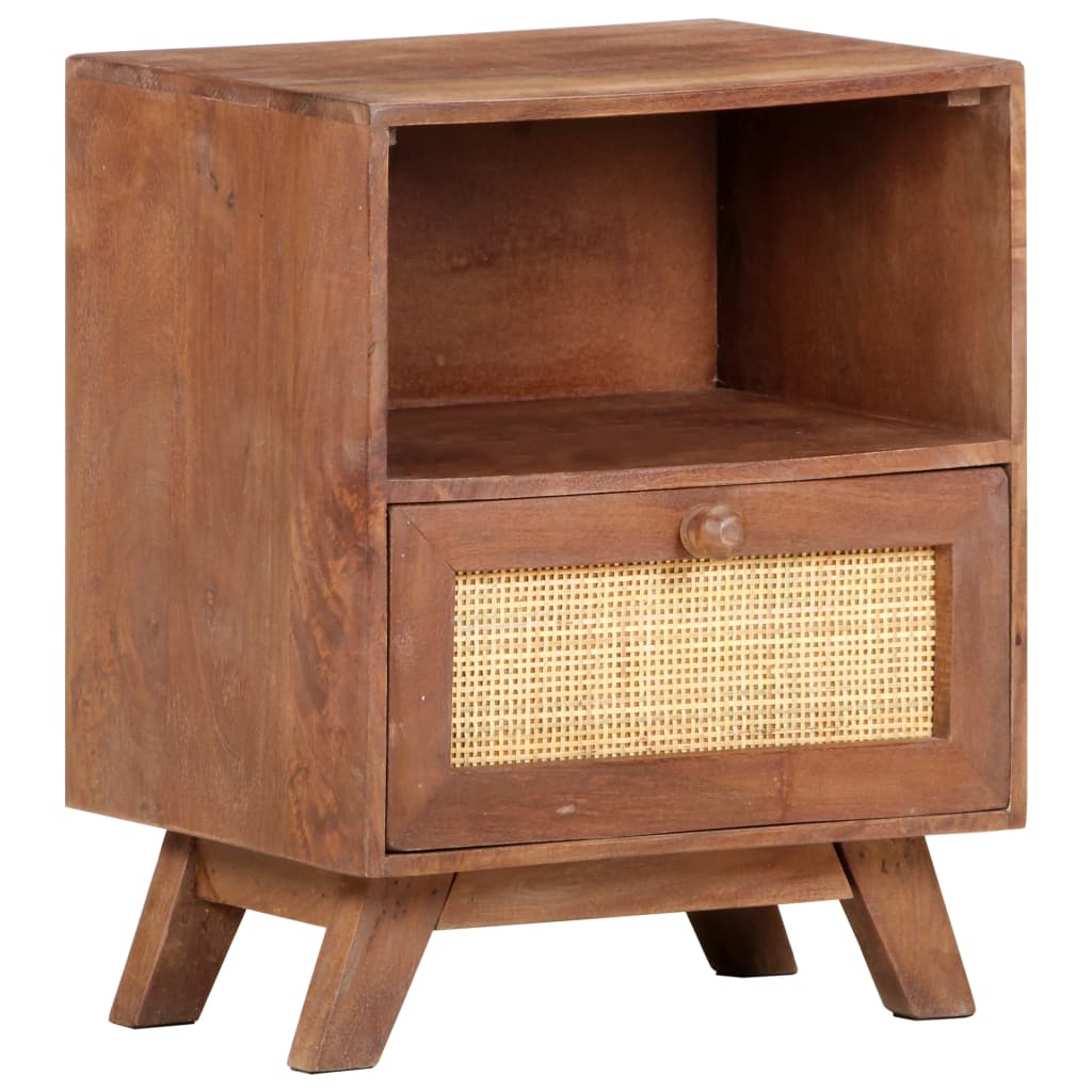 Bedside Cabinet 40X30X50 Cm Solid Mango Wood