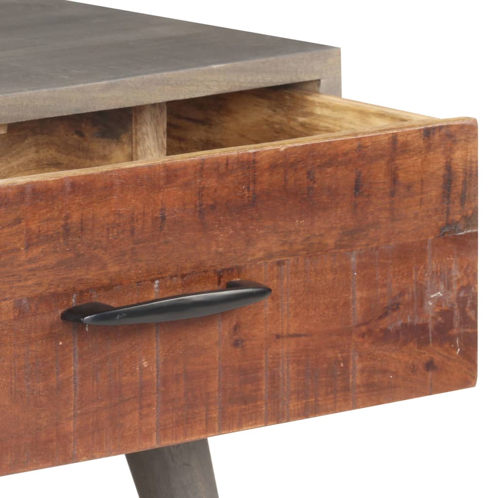 Coffee Table Grey 100X60X40 Cm Solid Rough Mango Wood