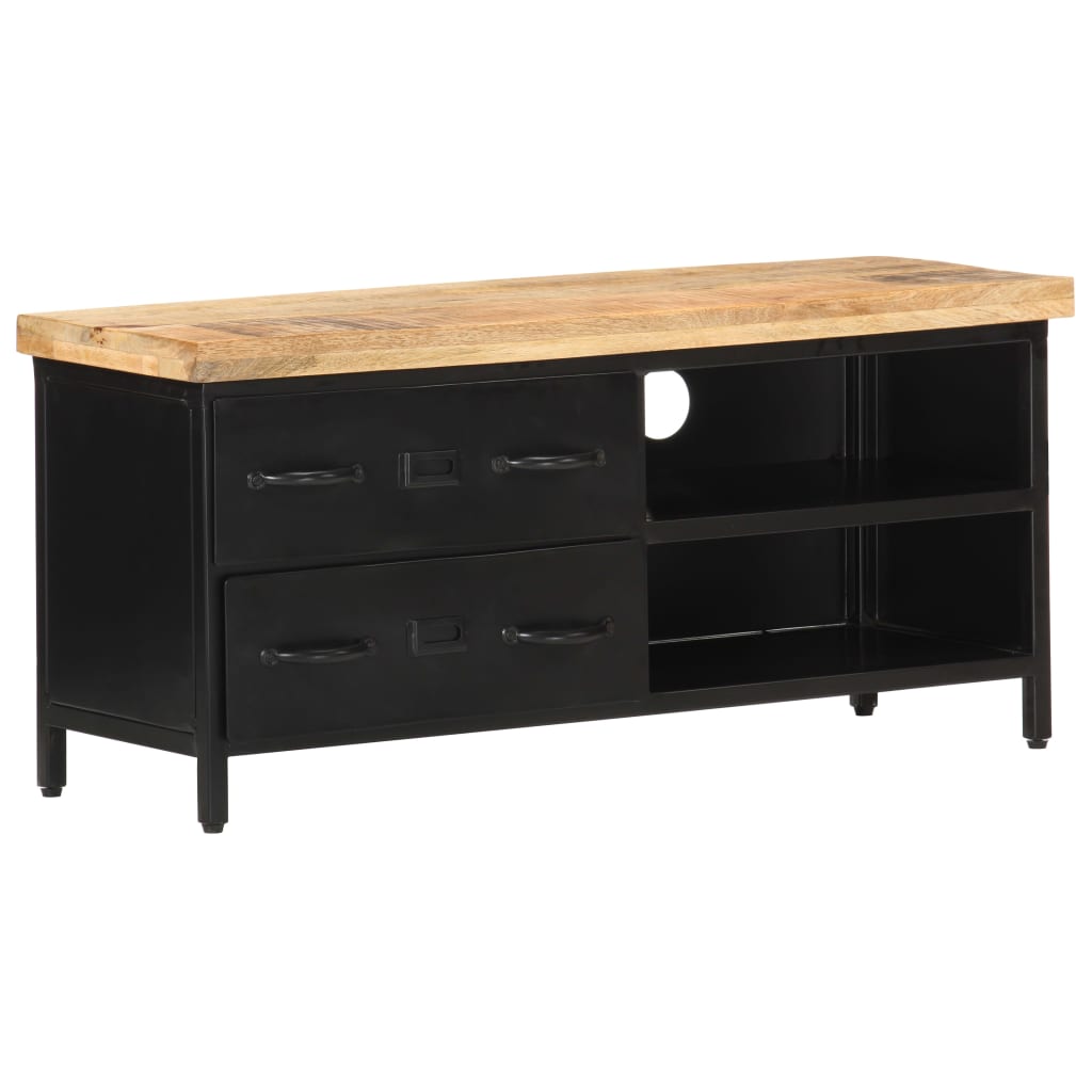 Tv Cabinet 90X30X41 Cm Rough Mango Wood