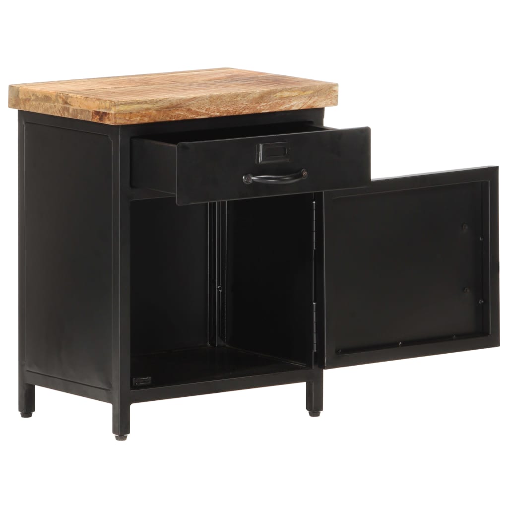 Bedside Cabinet 40X30X52 Cm Rough Mango Wood