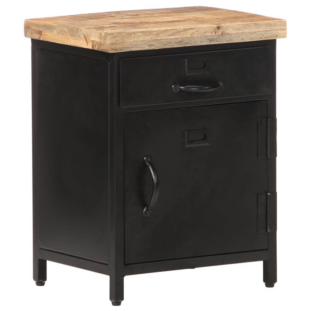 Bedside Cabinet 40X30X52 Cm Rough Mango Wood