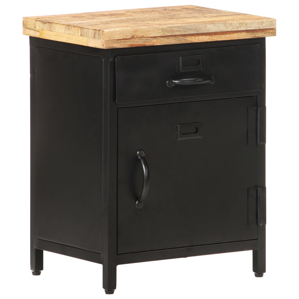 Bedside Cabinet 40X30X52 Cm Rough Mango Wood
