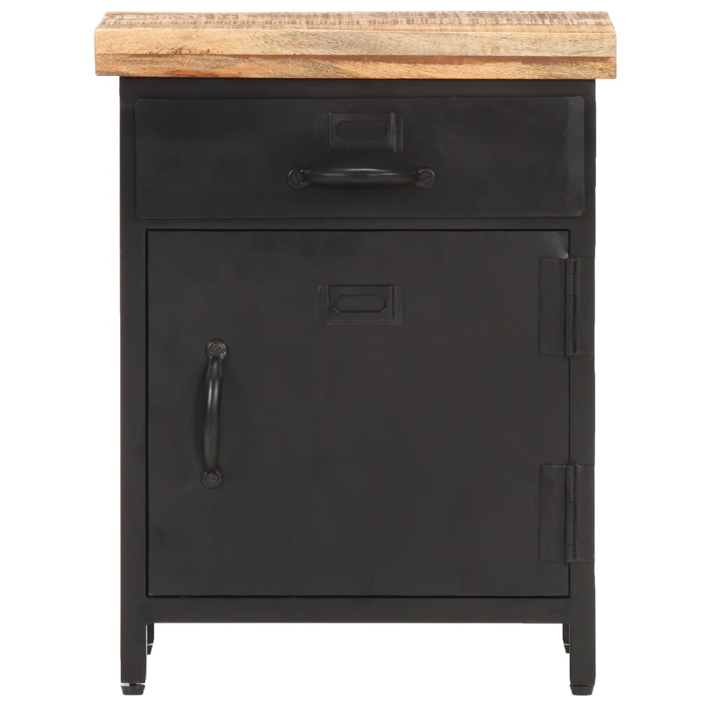 Bedside Cabinet 40X30X52 Cm Rough Mango Wood