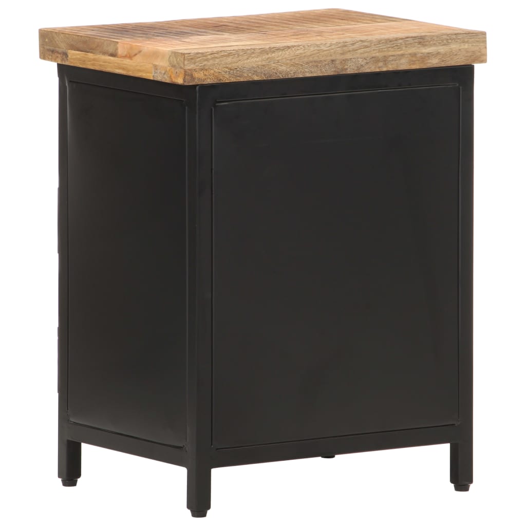 Bedside Cabinet 40X30X52 Cm Rough Mango Wood