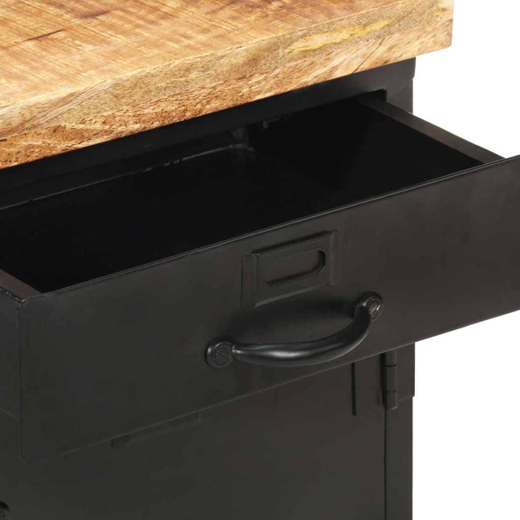 Bedside Cabinet 40X30X52 Cm Rough Mango Wood