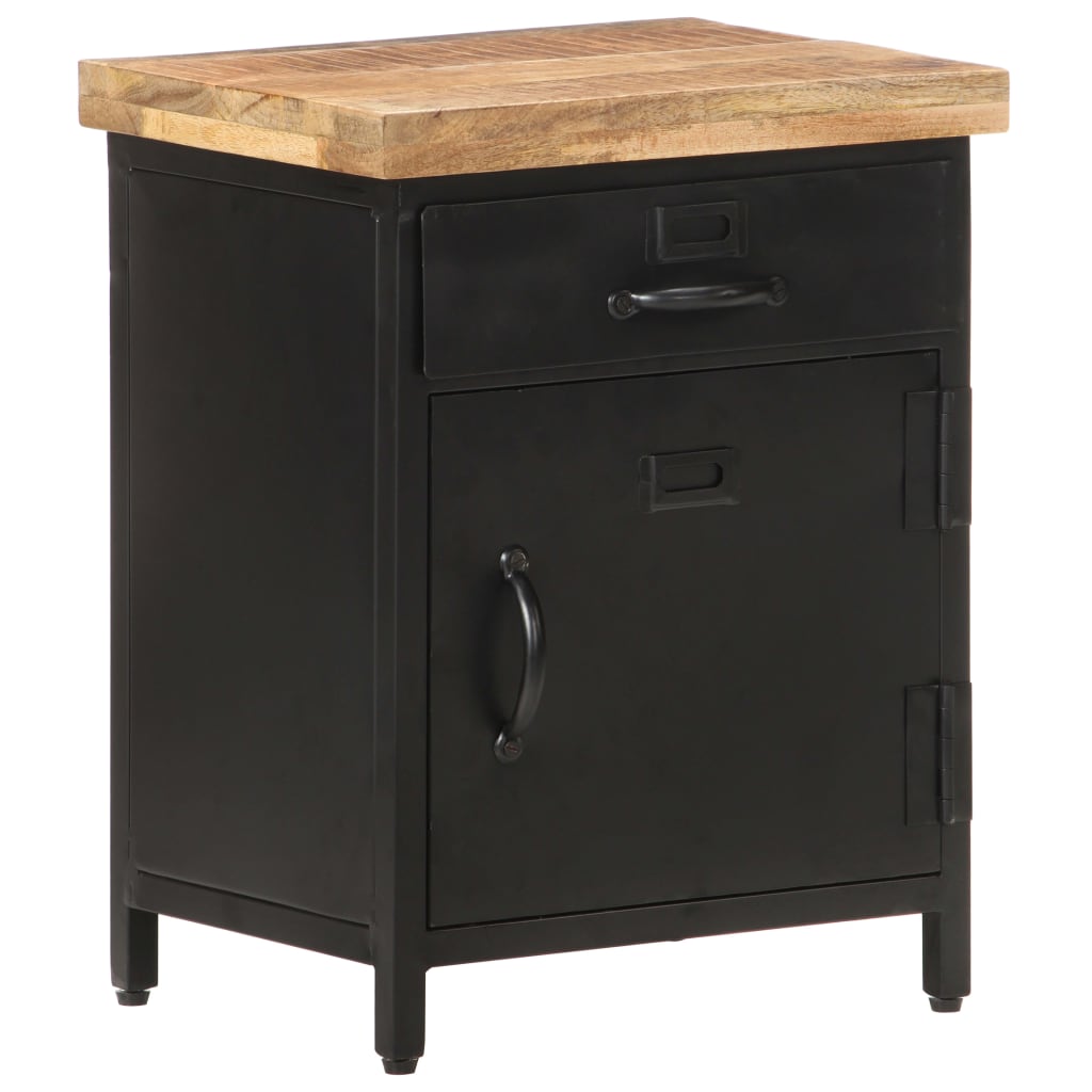 Bedside Cabinet 40X30X52 Cm Rough Mango Wood