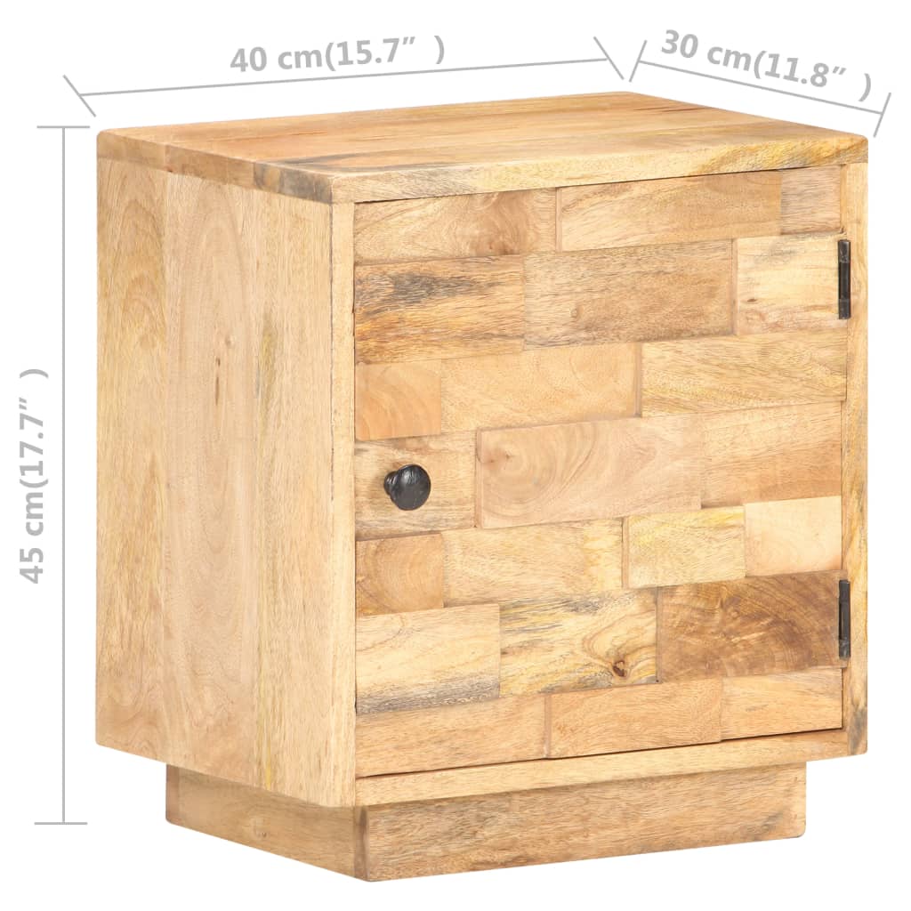 Bedside Cabinet 40X30X45 Cm Solid Mango Wood