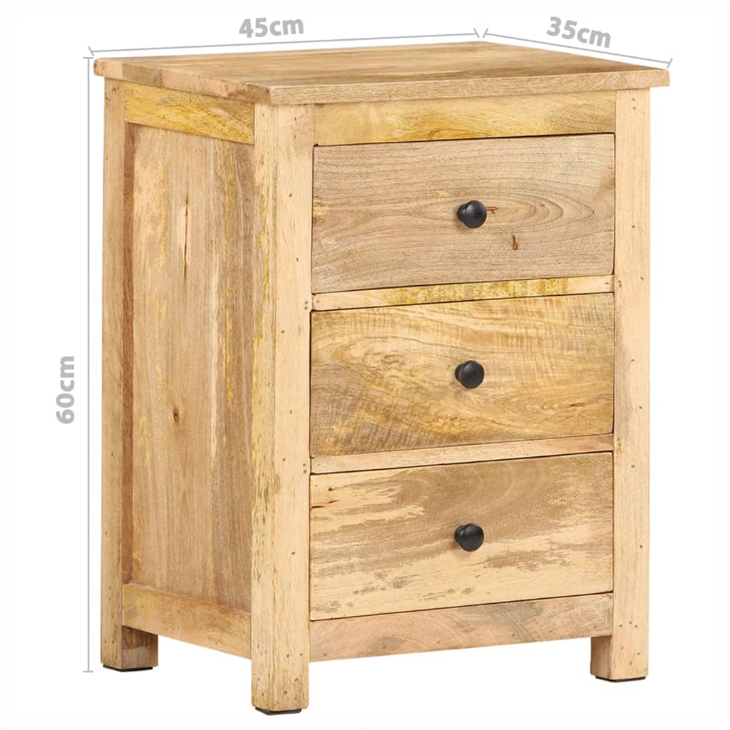 Bedside Cabinet 45X35X60 Cm Solid Mango Wood