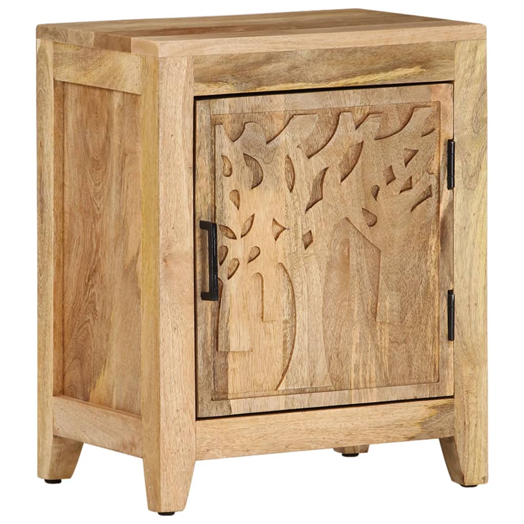 Bedside Cabinet 40X30X50 Cm Solid Mango Wood