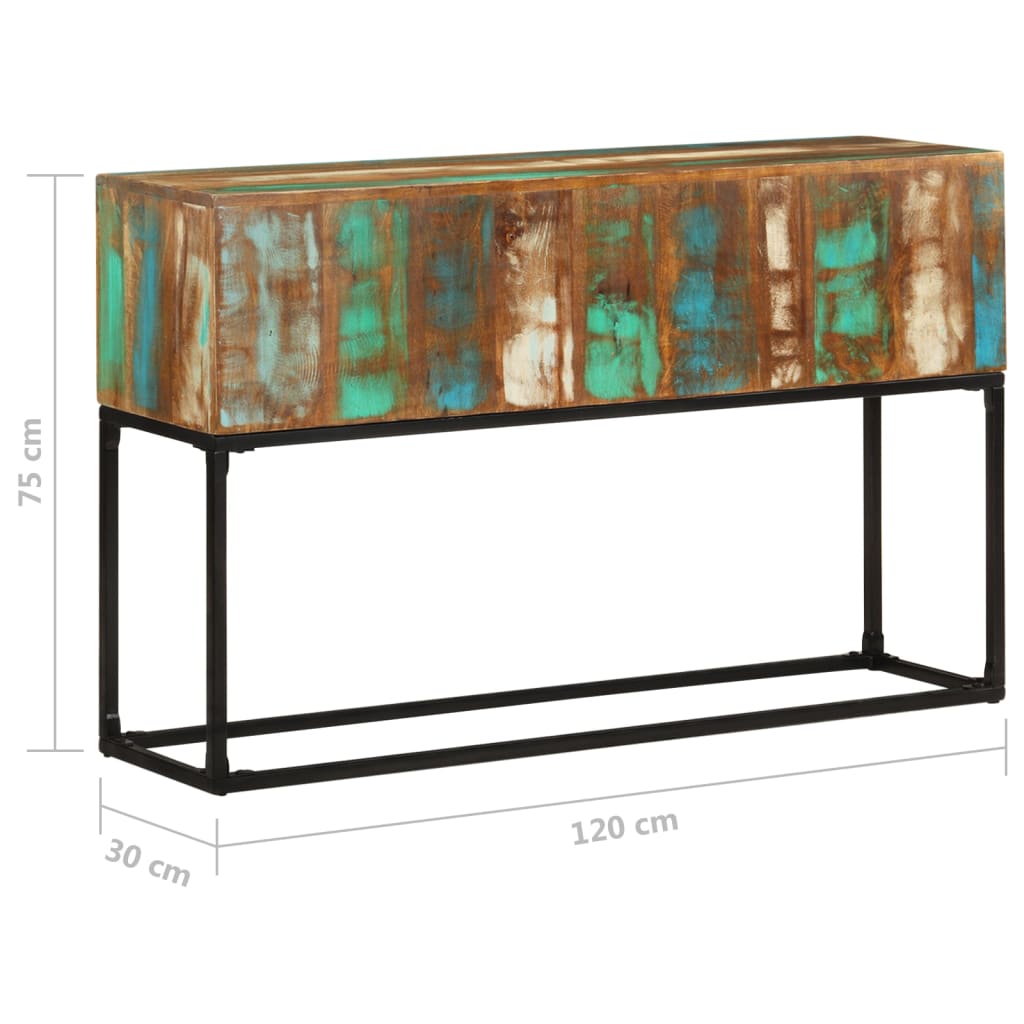 Console Table 120X30X75 Cm Solid Reclaimed Wood