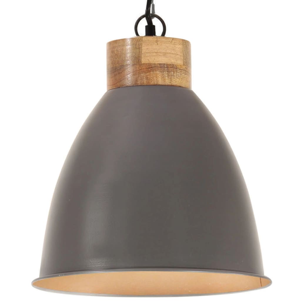 Industrial Hanging Lamp Iron & Solid Wood E27