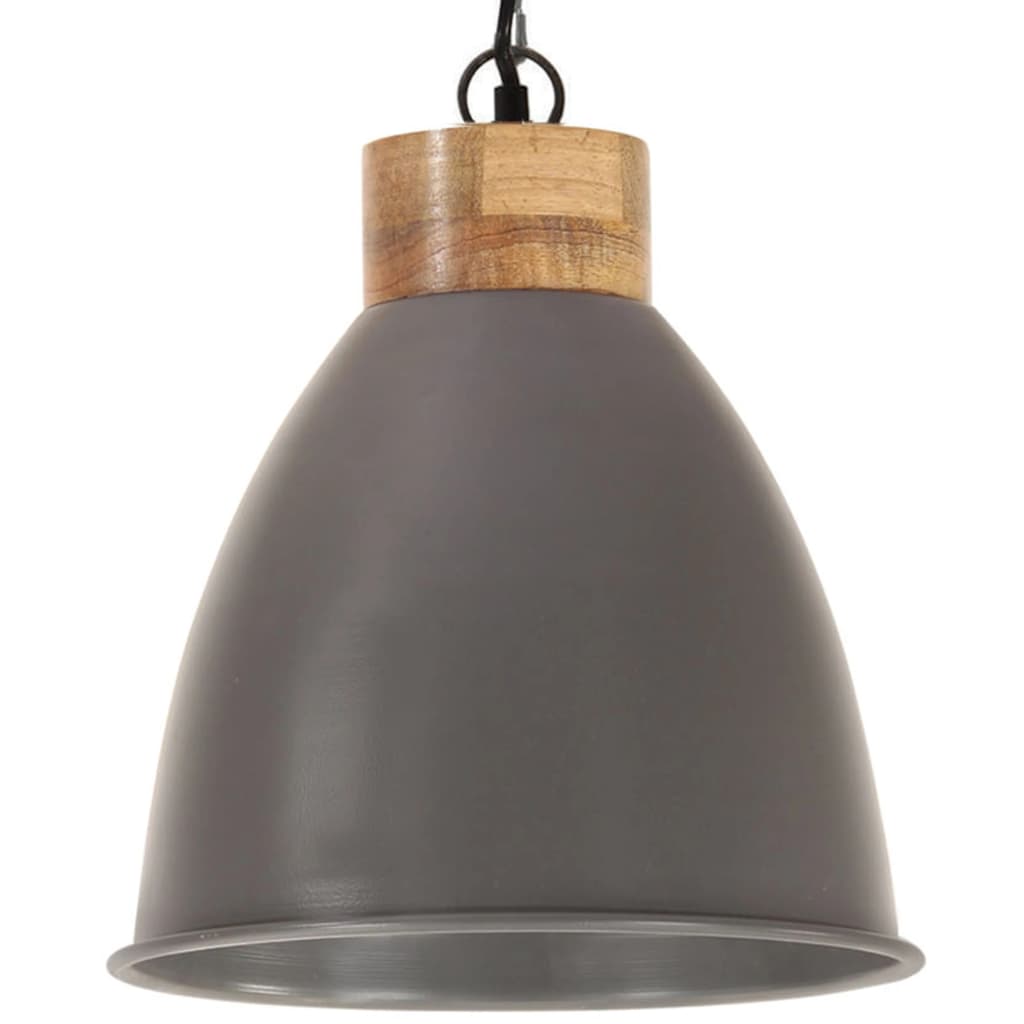 Industrial Hanging Lamp Iron & Solid Wood E27