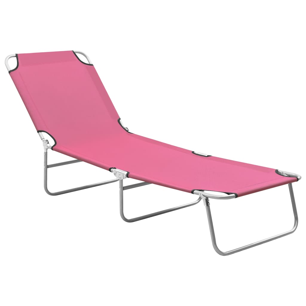 Folding Sun Lounger Powder-Coated Steel
