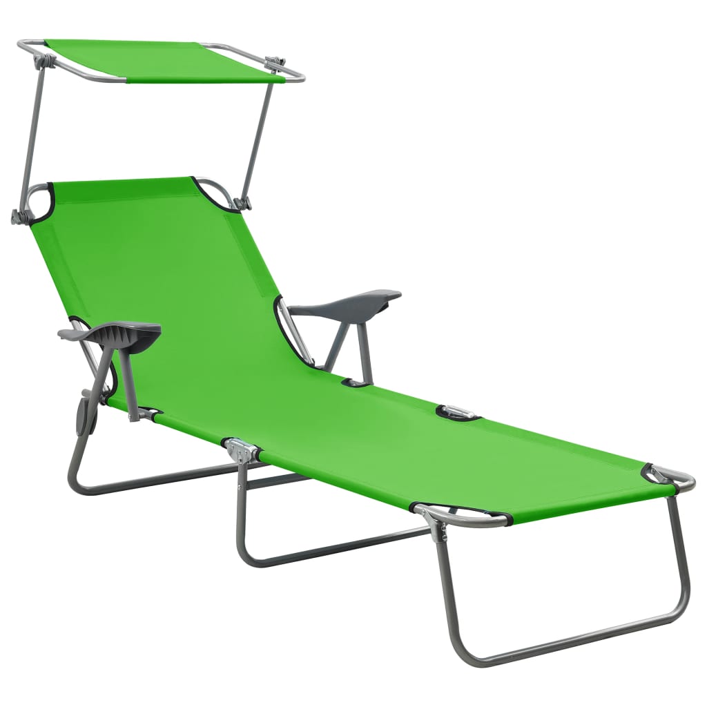 Sun Lounger With Canopy Steel