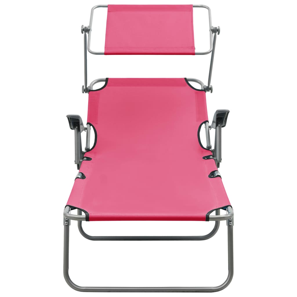 Sun Lounger With Canopy Steel