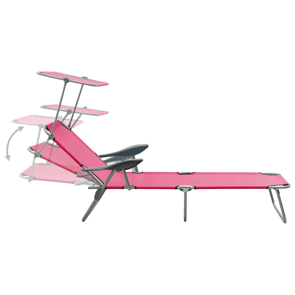 Sun Lounger With Canopy Steel