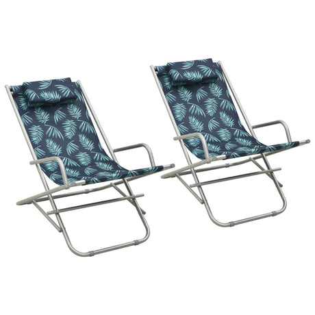 Reclining Deck Chairs 2 Pcs Steel