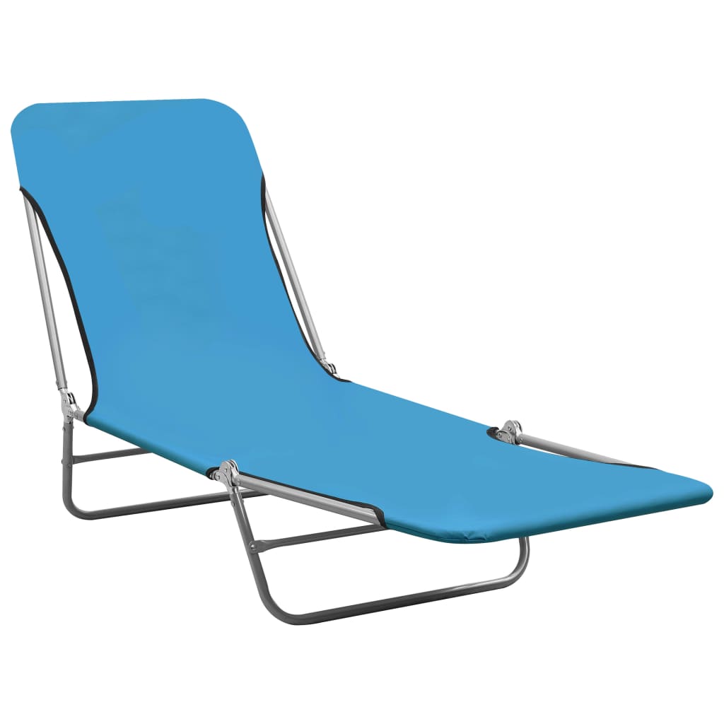 Folding Sun Loungers 2 Pcs Steel And Fabric
