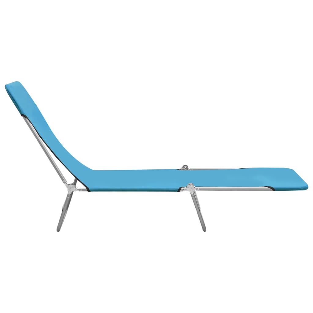 Folding Sun Loungers 2 Pcs Steel And Fabric