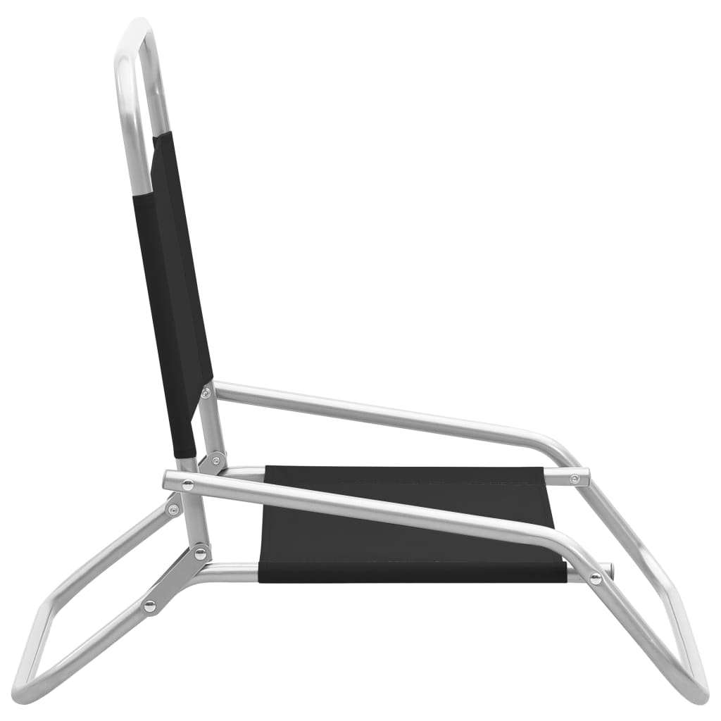 Folding Beach Chairs 2 Pcs Fabric