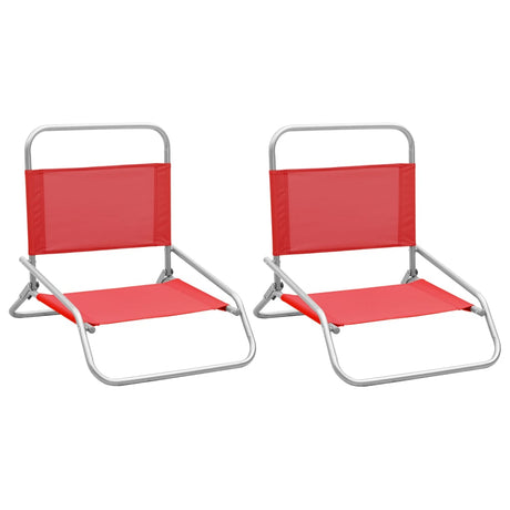 Folding Beach Chairs 2 Pcs Fabric