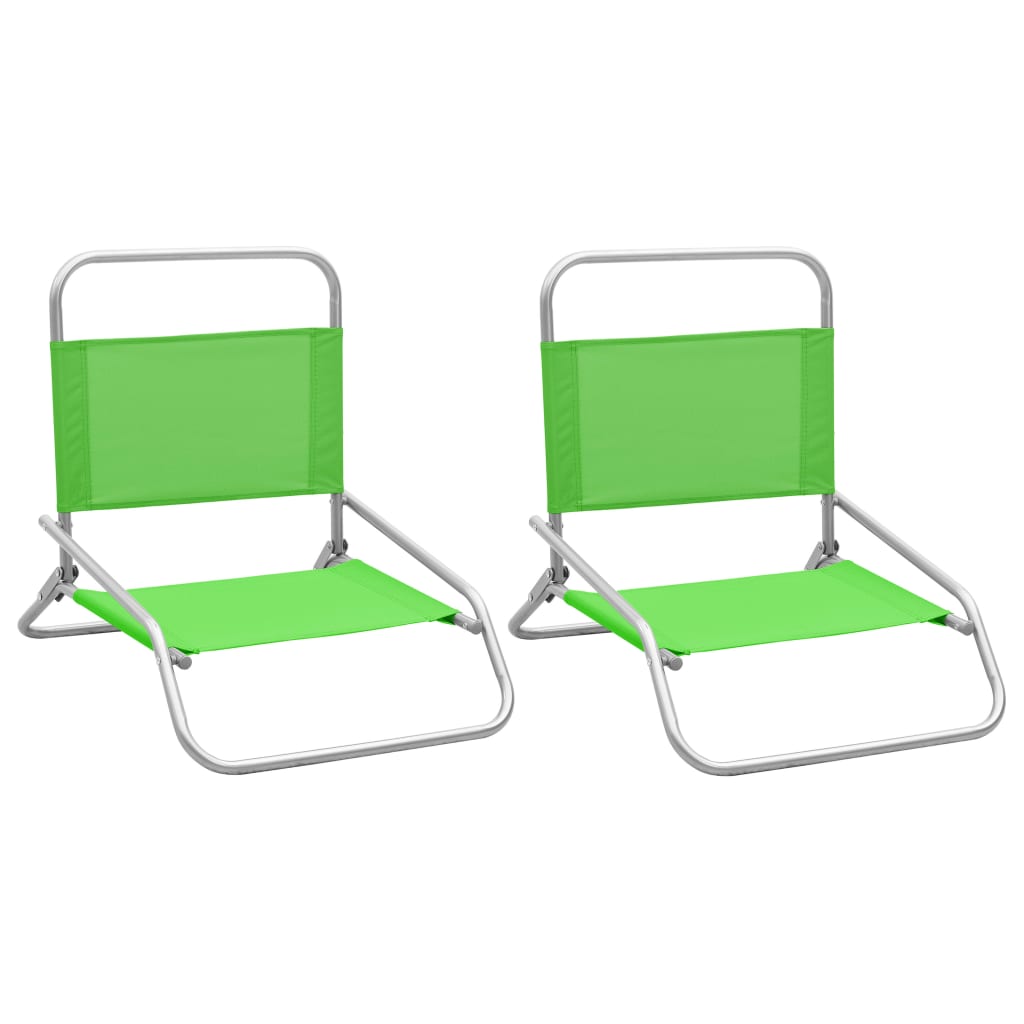 Folding Beach Chairs 2 Pcs Fabric