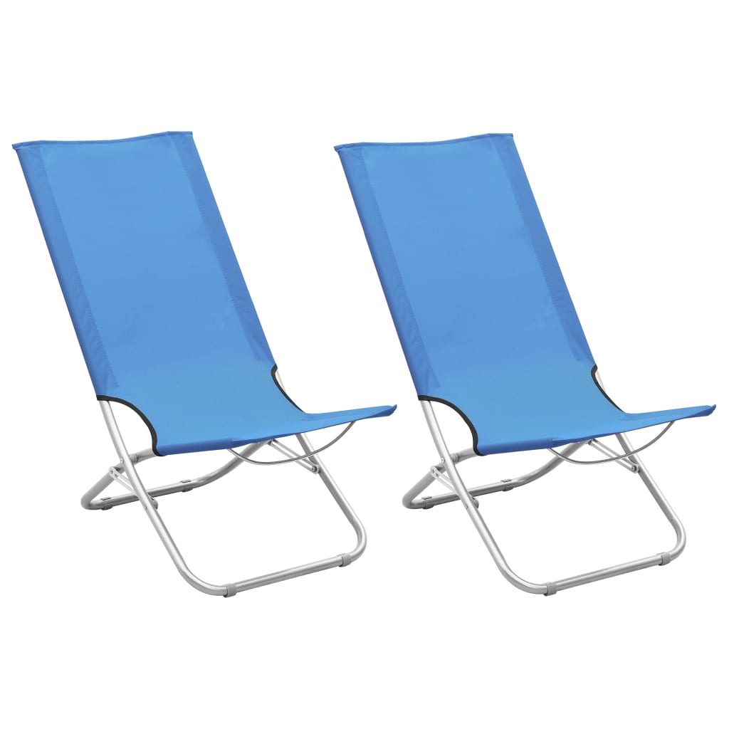 Folding Beach Chairs 2 Pcs Fabric