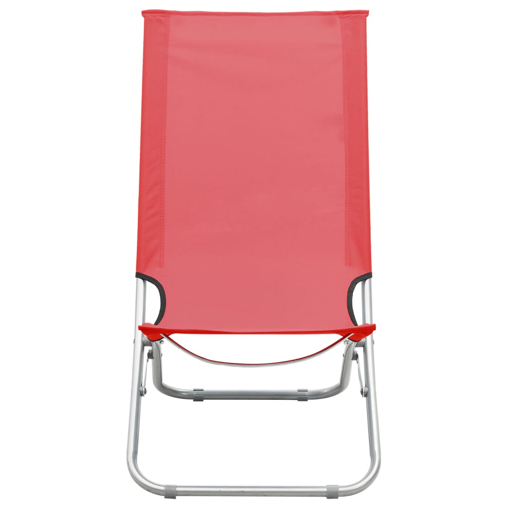Folding Beach Chairs 2 Pcs Fabric