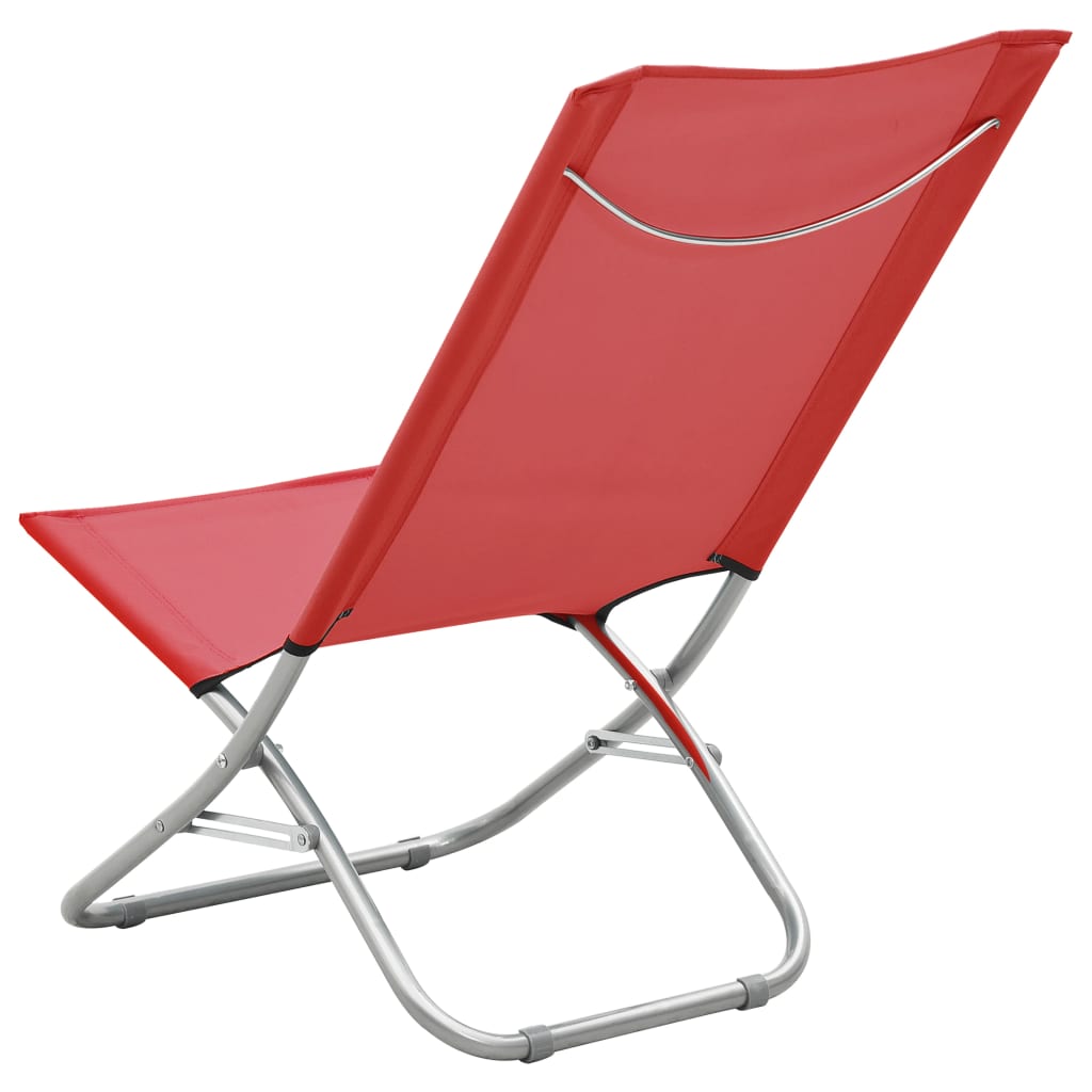 Folding Beach Chairs 2 Pcs Fabric
