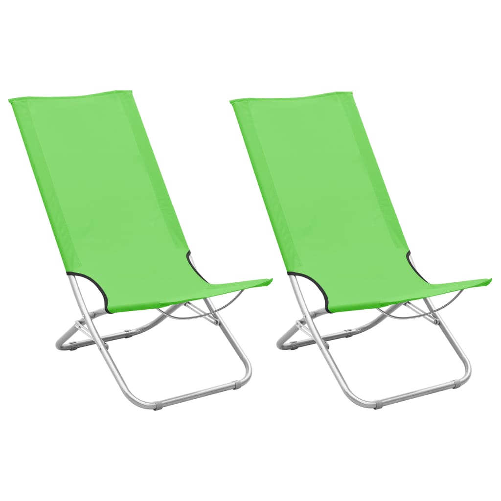 Folding Beach Chairs 2 Pcs Fabric