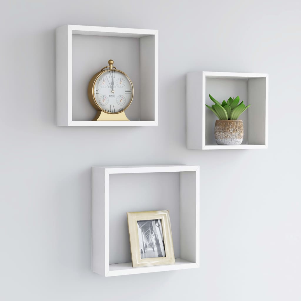 Wall Cube Shelves 3 Pcs Mdf