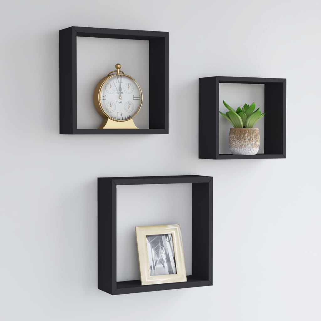 Wall Cube Shelves 3 Pcs Mdf