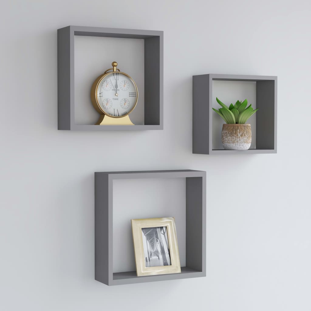 Wall Cube Shelves 3 Pcs Mdf