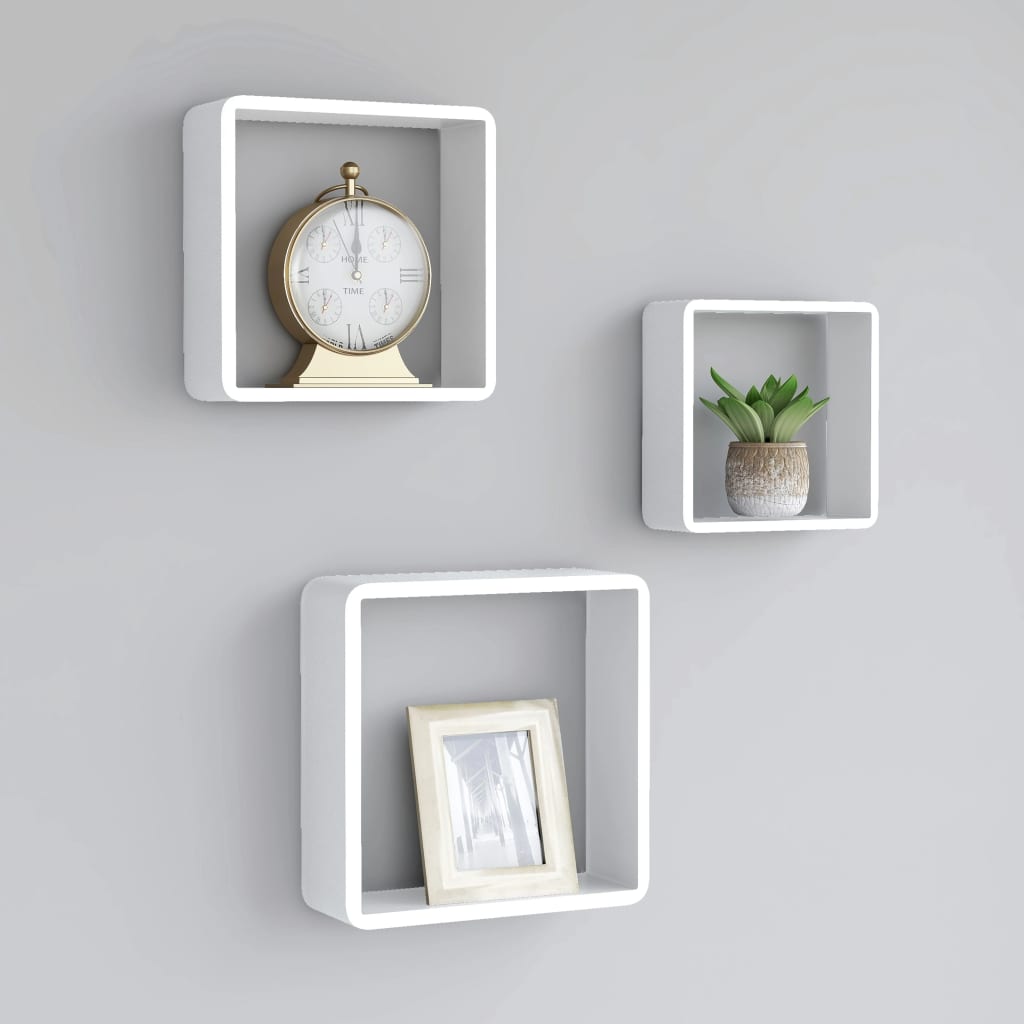 Wall Cube Shelves 3 Pcs Mdf