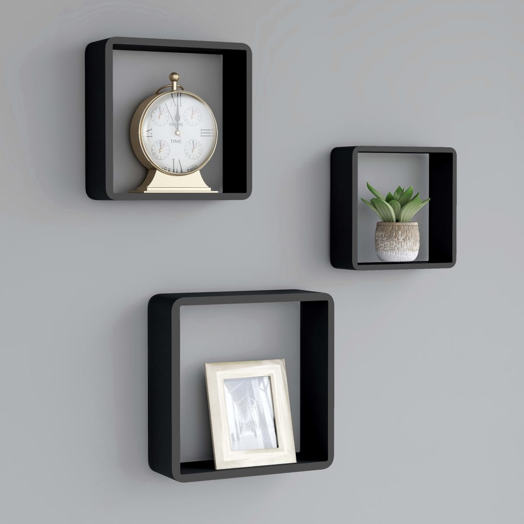 Wall Cube Shelves 3 Pcs Mdf