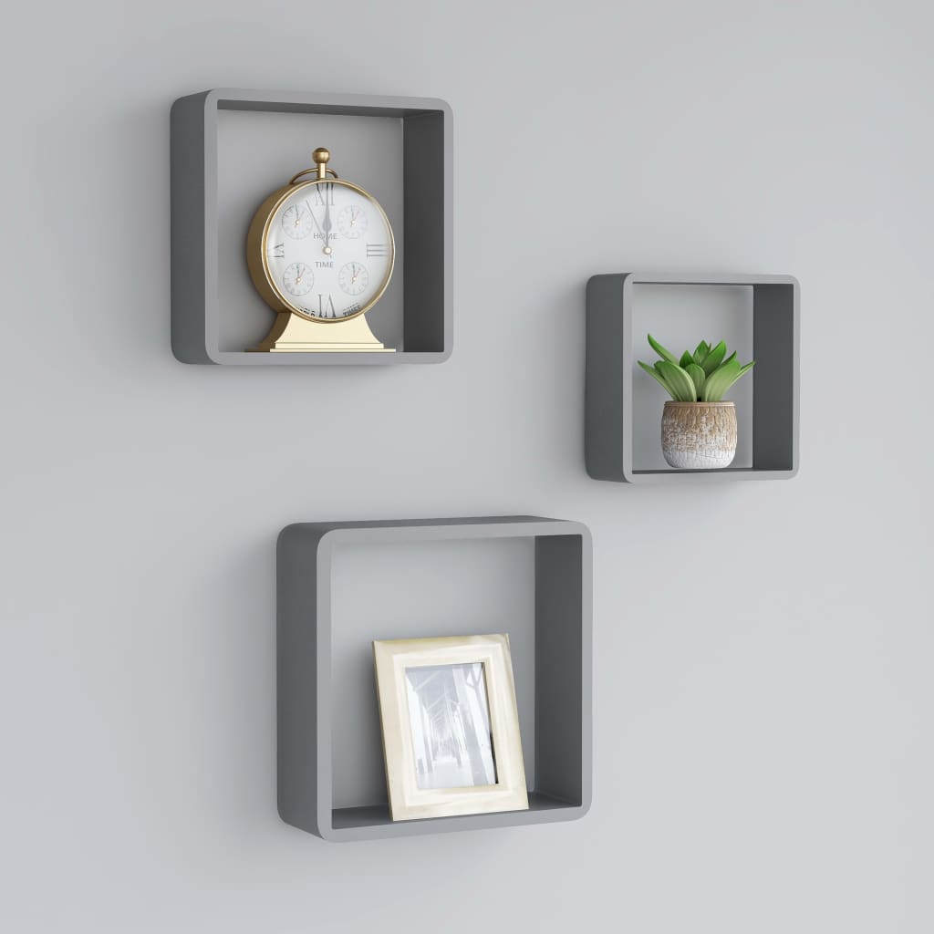 Wall Cube Shelves 3 Pcs Mdf