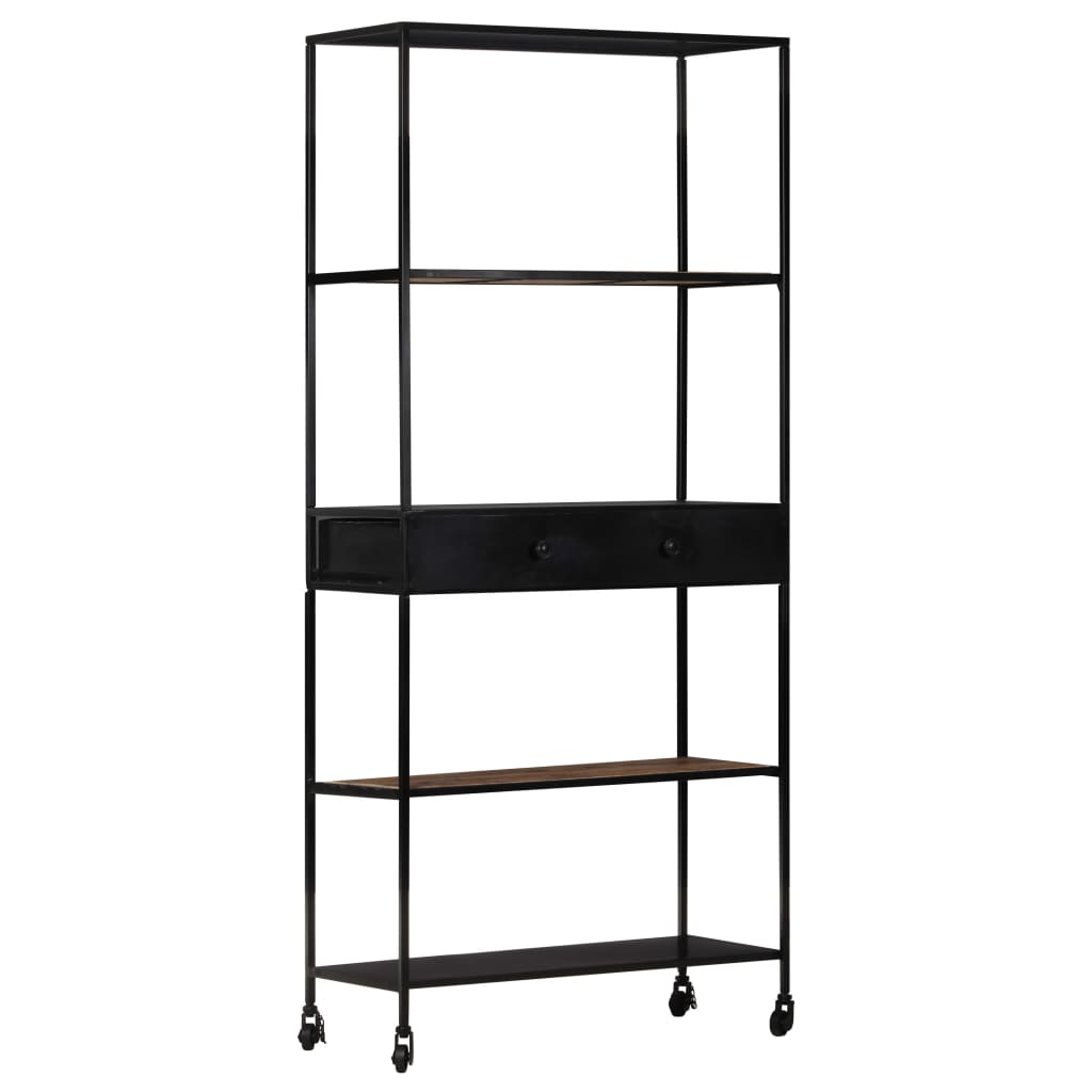 Book Cabinet 80X35X1 Rough Mango Wood & Iron