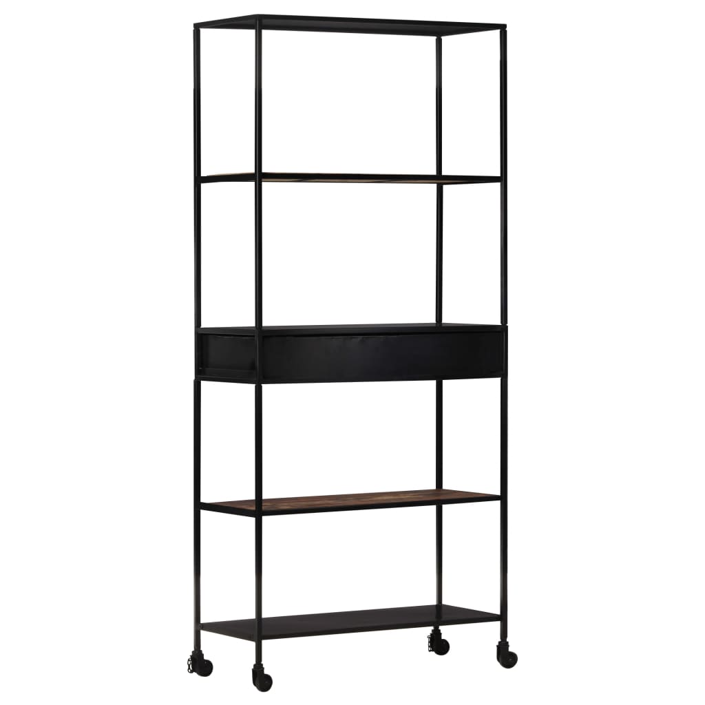 Book Cabinet 80X35X1 Rough Mango Wood & Iron