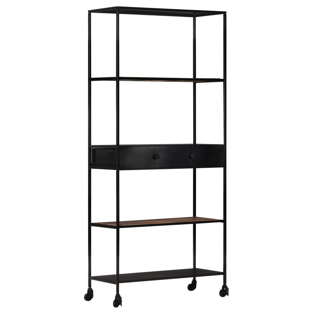 Book Cabinet 80X35X1 Rough Mango Wood & Iron