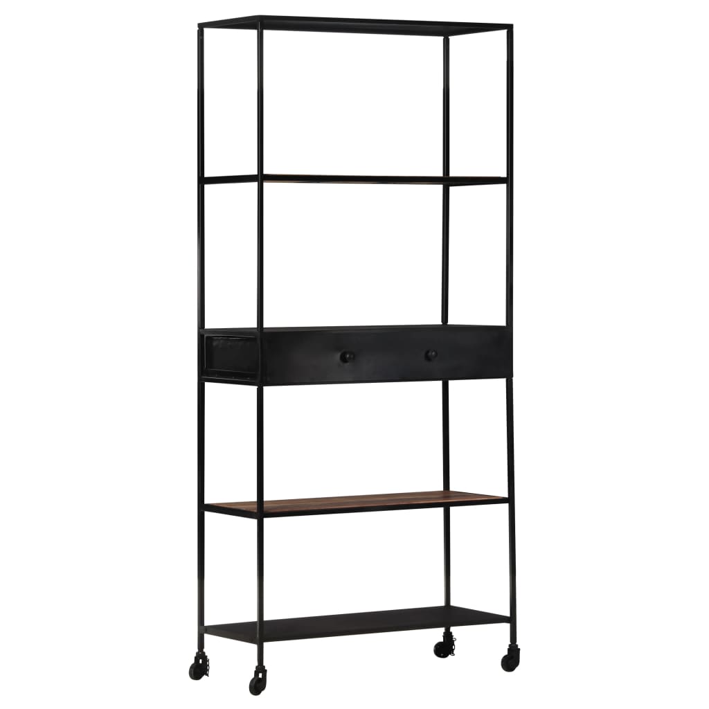 Book Cabinet 80X35X1 Rough Mango Wood & Iron