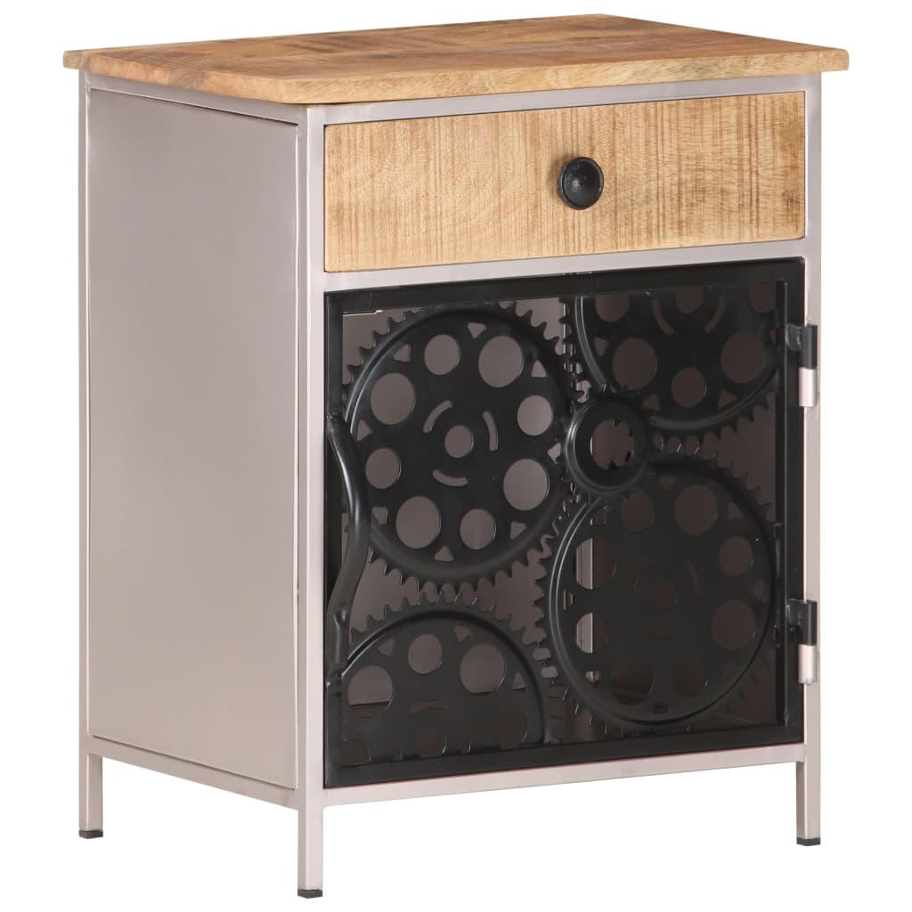 Bedside Cabinet 40X30X50 Cm Rough Mango Wood