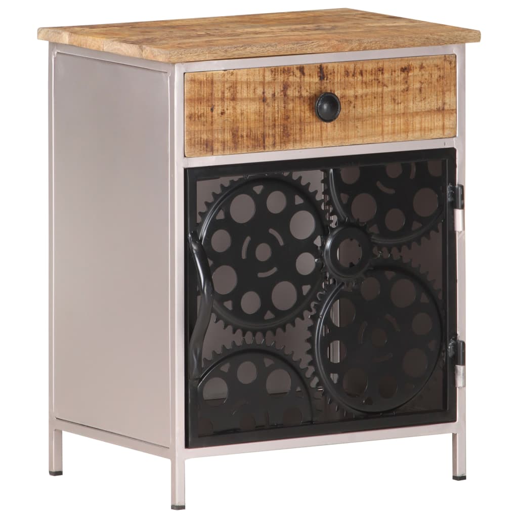 Bedside Cabinet 40X30X50 Cm Rough Mango Wood