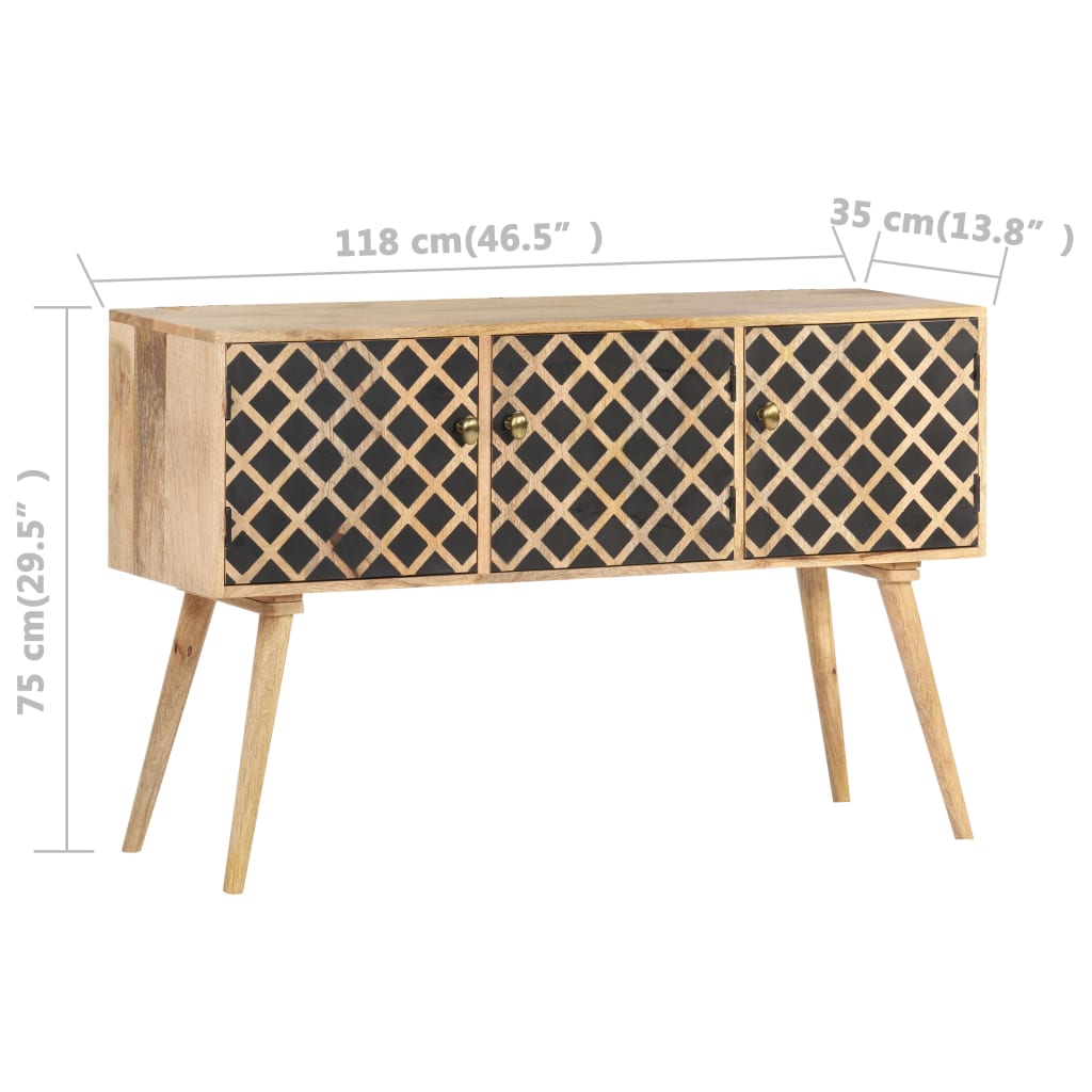 Sideboard 118X35X75 Cm Solid Mango Wood