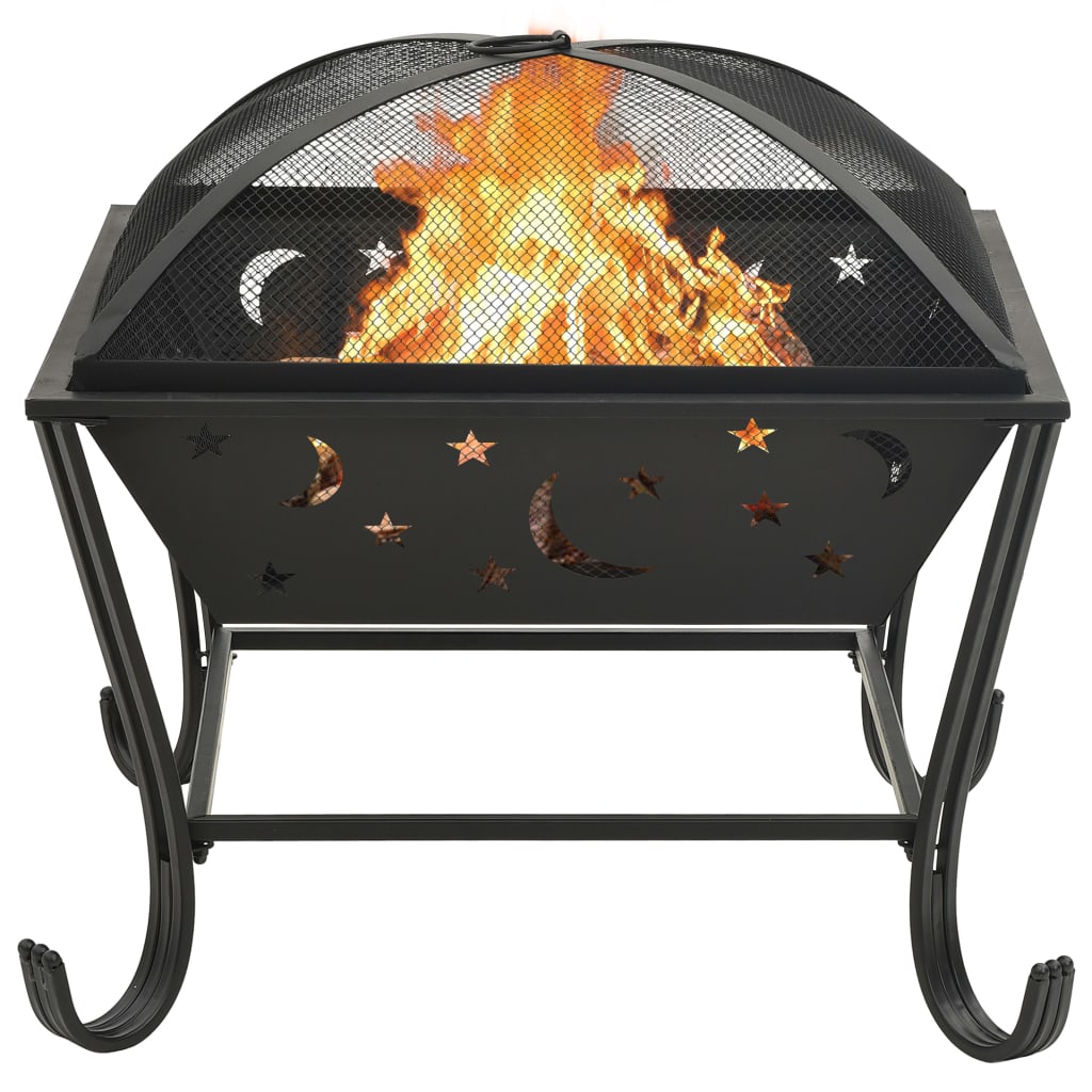 Fire Pit With Poker 62 Cm Xxl Steel