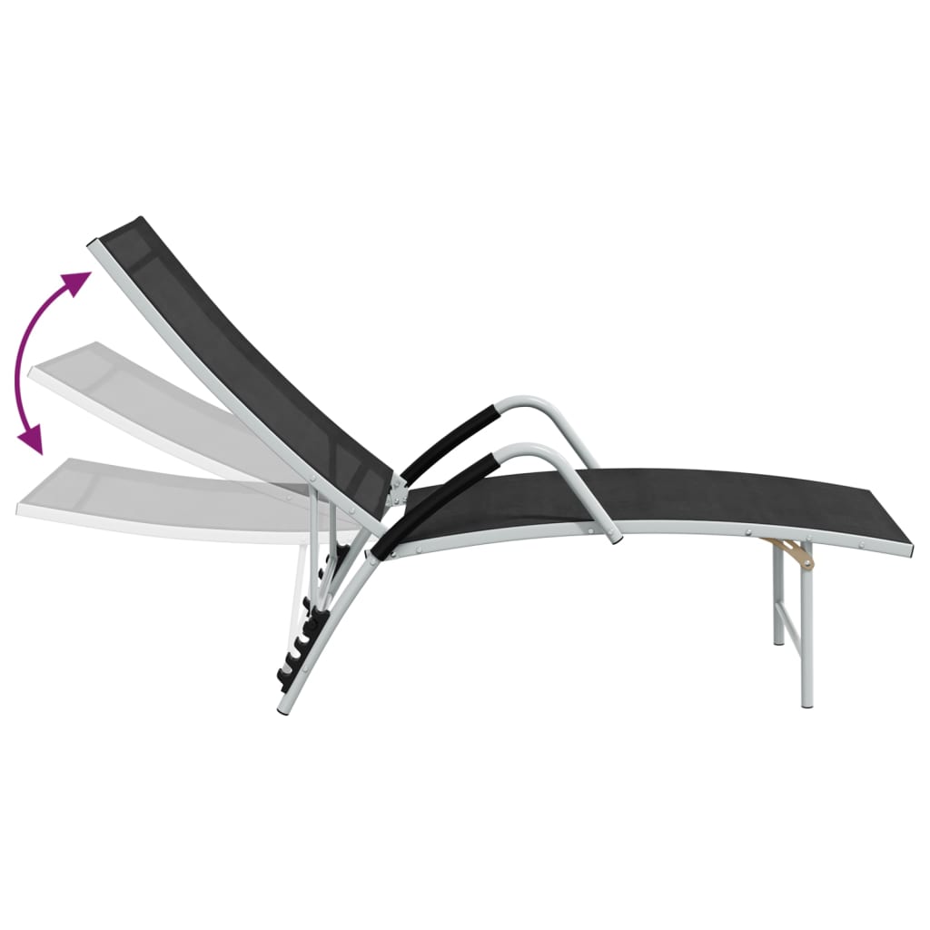Sun Lounger Textilene And Aluminium