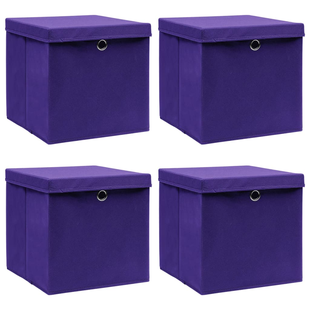 Storage Boxes 4 Pcs Non-Woven Fabric 28X28X28 Cm