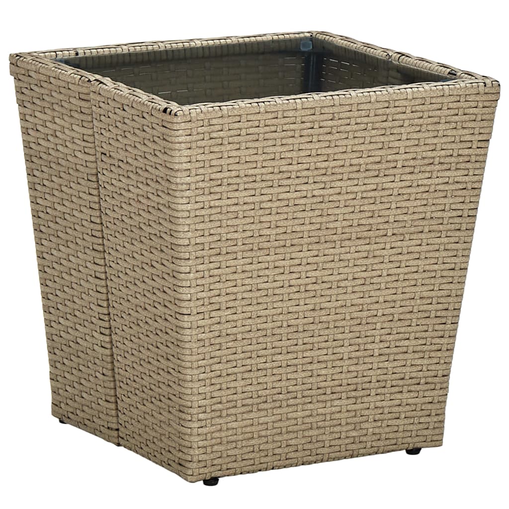 Tea Table 41.5X41.5X43 Cm Poly Rattan And Tempered